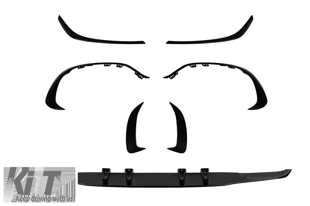 Pachet Aero tip A45S potrivit pentru Mercedes Clasa A W177 după 2018 cu pachetul A45 A Design, lac negru