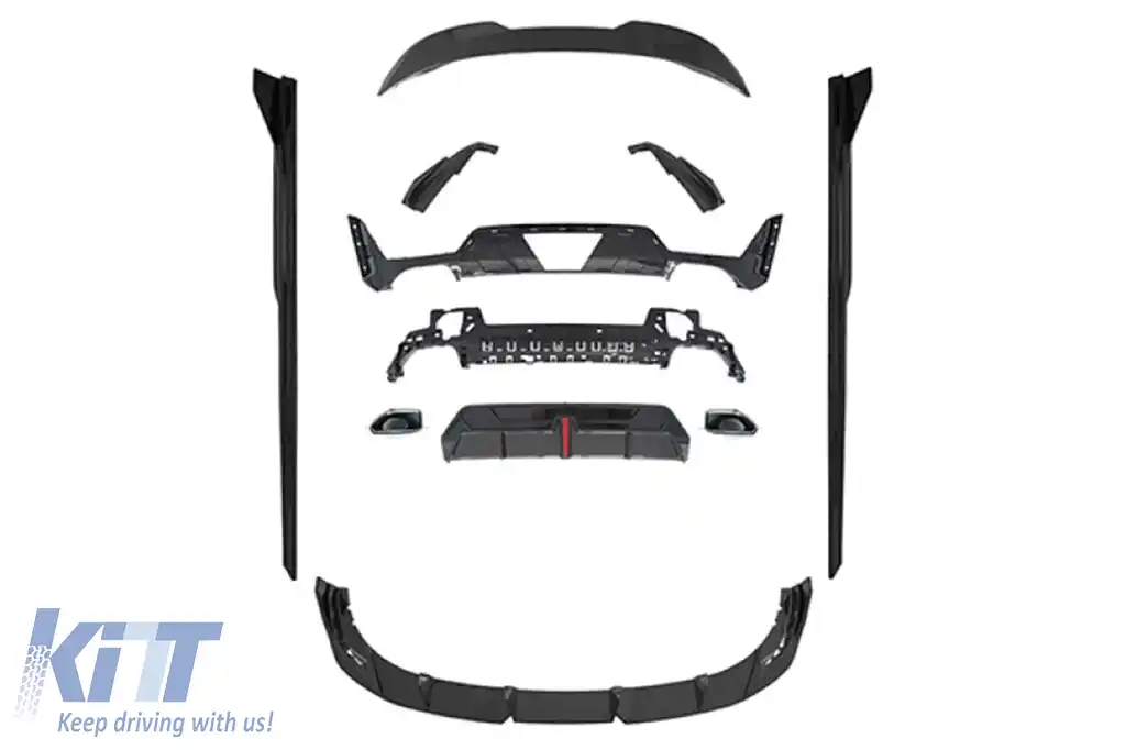 Pachet Aero tip BF potrivit pentru BMW Seria 3 G20 2022-2025, pentru modelul potrivit pentru M-tech, lac negru