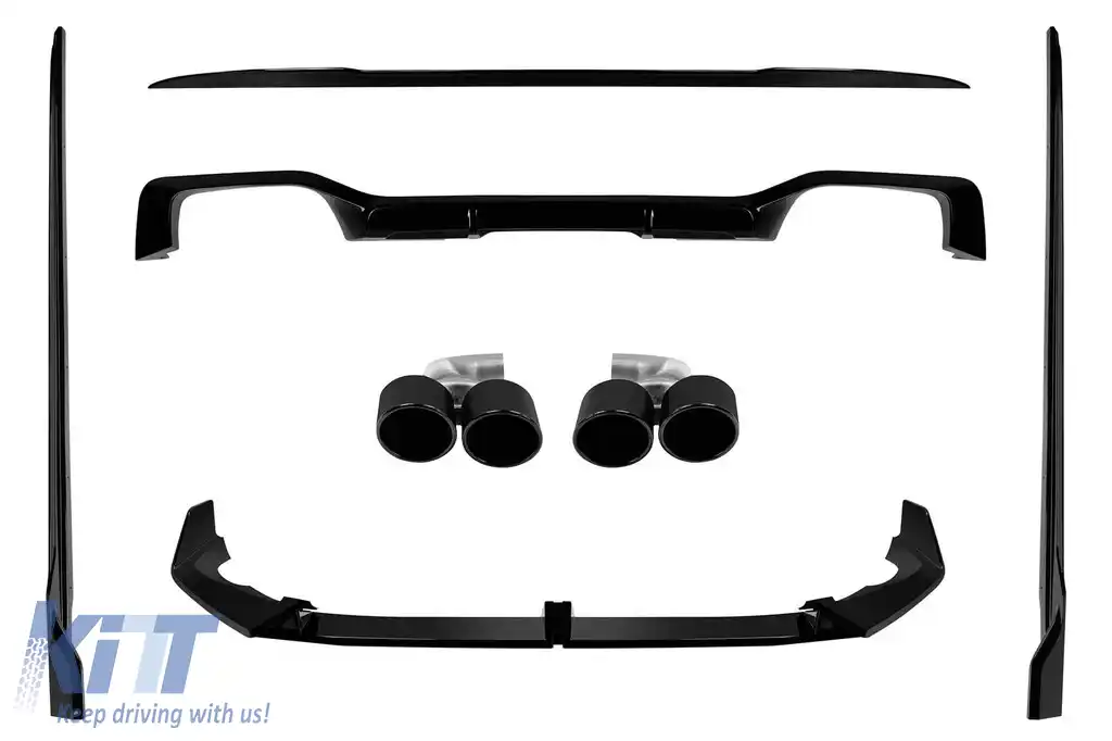 Pachet Aero tip Black Knight cu ieșiri de evacuare potrivit pentru BMW X4 G02 2022-2024 pentru modelul cu pachet M, -00-00-, lac negru