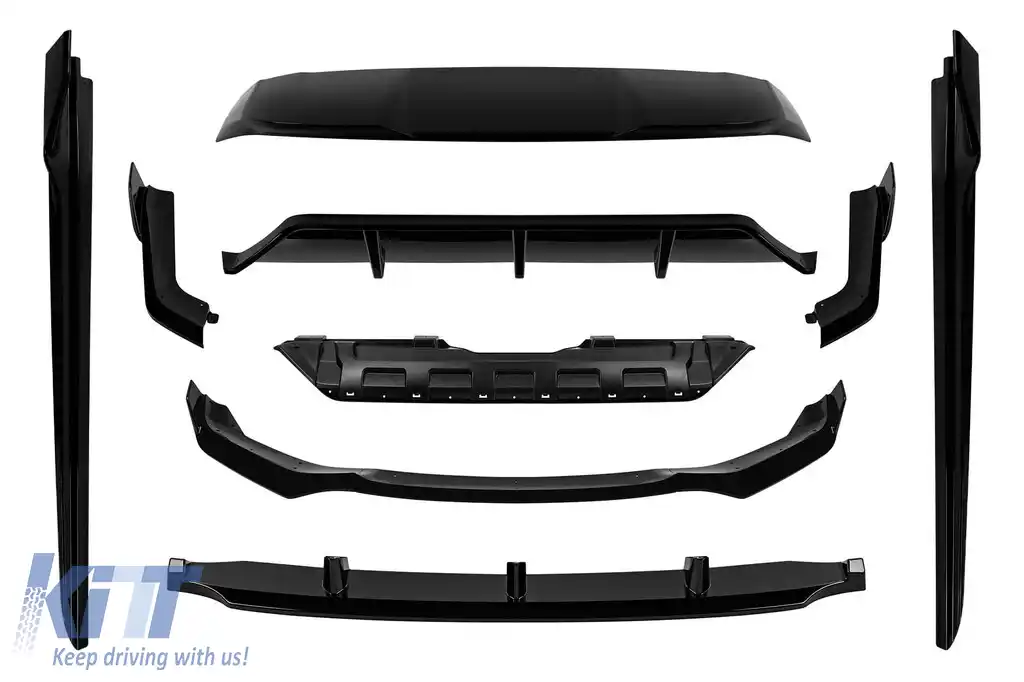 Pachet Aero tip Black Knight potrivit pentru BMW X5 F15 2014-2018 cu pachet M, lac negru