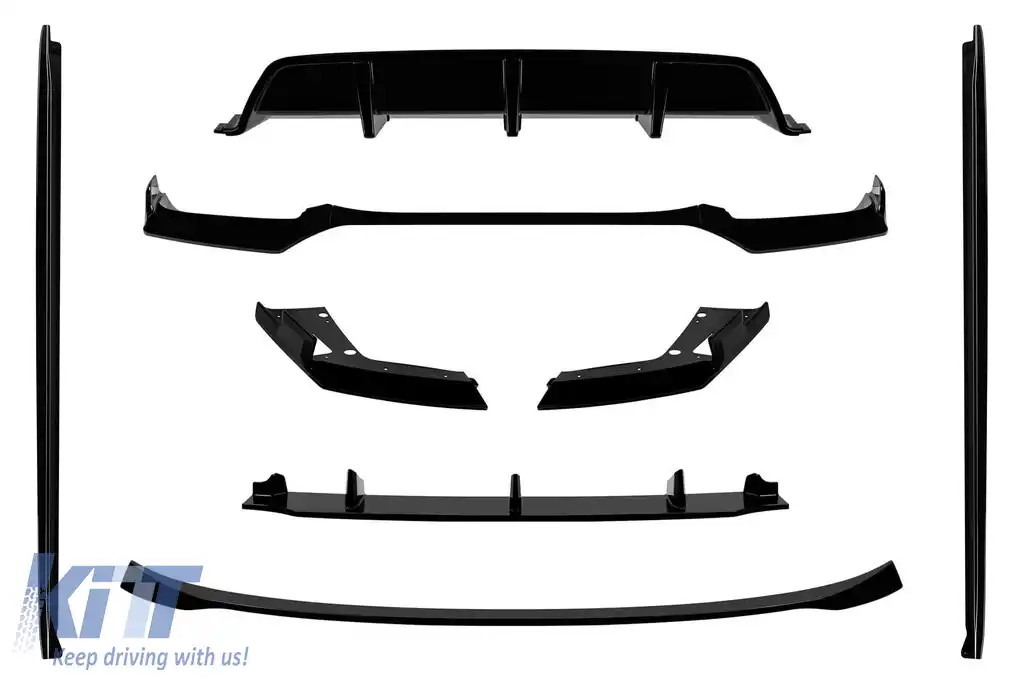 Pachet Aero tip Black Knight potrivit pentru BMW X6 F16 2014-2018 pentru bare M, vopsea neagră