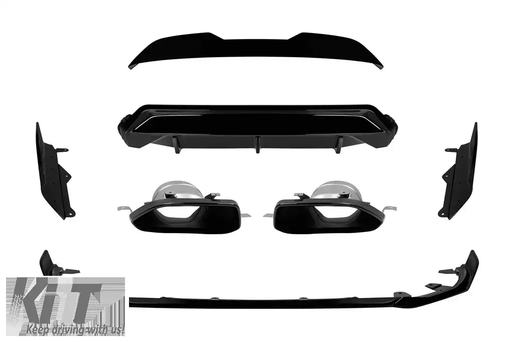 Pachet Aero tip M Performance Design Design potrivit pentru BMW Seria 2 G42 2013-2021 cu pachet M, lac negru