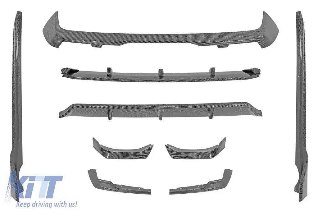 Pachet aerodinamic tip Black Knight potrivit pentru BMW X7 G07 2019-2022 pentru modelul echipat cu bare de protecție M tech, culoare carbon