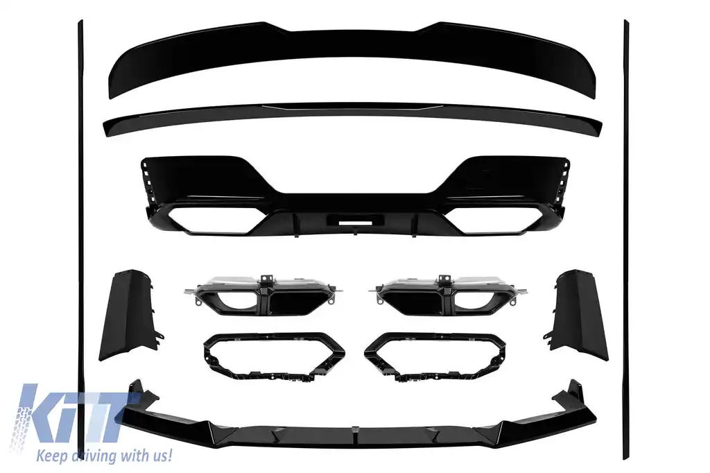 Pachet aerodinamic tip M Performance Design Design cu duze tip 760 potrivit pentru BMW Seria 7 G70 după 2023, -00-00-, lac negru