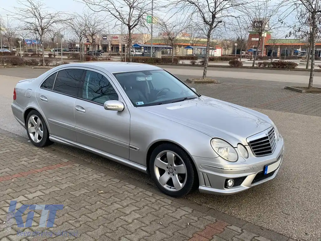 Pachet Bara Spate si Praguri Laterale compatibil cu Mercedes E-Class W211 (2003-2009) cu PDC-image-6089951