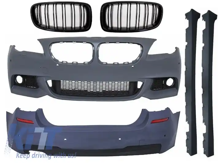 image-46-Pachet Complet cu Grile Centrale compatibil cu BMW Seria 5 F11 Touring (2010-2014) Negru Lucios M Design