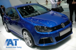 Pachet Complet Exterior compatibil cu VW Golf VI 6 MK6 (2008-2013) R20 Look cu Praguri Laterale-image-6052168