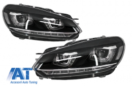 Pachet Complet Exterior compatibil cu VW Golf VI 6 MK6 (2008-2013) R20 Look cu Faruri LED si Stopuri Full LED Semnal Secvential Dinamic-image-6052260