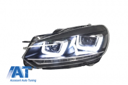 Pachet Complet Exterior compatibil cu VW Golf VI 6 MK6 (2008-2013) R20 Look cu Faruri LED si Stopuri Full LED Semnal Secvential Dinamic-image-6052265