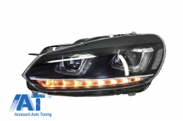 Pachet Complet Exterior compatibil cu VW Golf VI 6 MK6 (2008-2013) R20 Look cu Faruri LED si Stopuri Full LED Semnal Secvential Dinamic-image-6052268