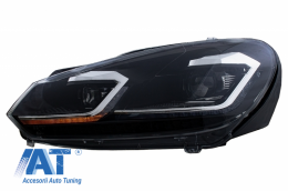 Pachet Complet Exterior compatibil cu VW Golf VI 6 MK6 (2008-2013) R20 Look Rosu Fumuriu-image-6052508