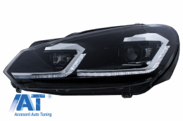 Pachet Complet Exterior compatibil cu VW Golf VI 6 MK6 (2008-2013) R20 Look Rosu Fumuriu-image-6052509