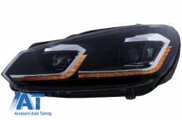 Pachet Complet Exterior compatibil cu VW Golf VI 6 MK6 (2008-2013) R20 Look Rosu Fumuriu-image-6052511
