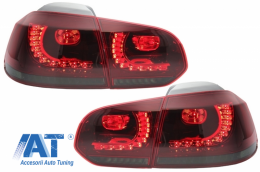 Pachet Complet Exterior compatibil cu VW Golf VI 6 MK6 (2008-2013) R20 Look Rosu Fumuriu-image-6052516