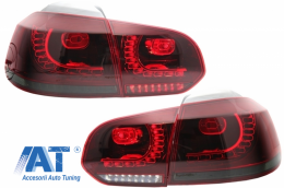 Pachet Complet Exterior compatibil cu VW Golf VI 6 MK6 (2008-2013) R20 Look Rosu Fumuriu-image-6052517