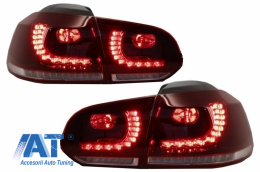 Pachet Complet Exterior compatibil cu VW Golf VI 6 MK6 (2008-2013) R20 Look cu Faruri LED si Stopuri Full LED Semnal Secvential Dinamic + Sistem de evacuare-image-6062371