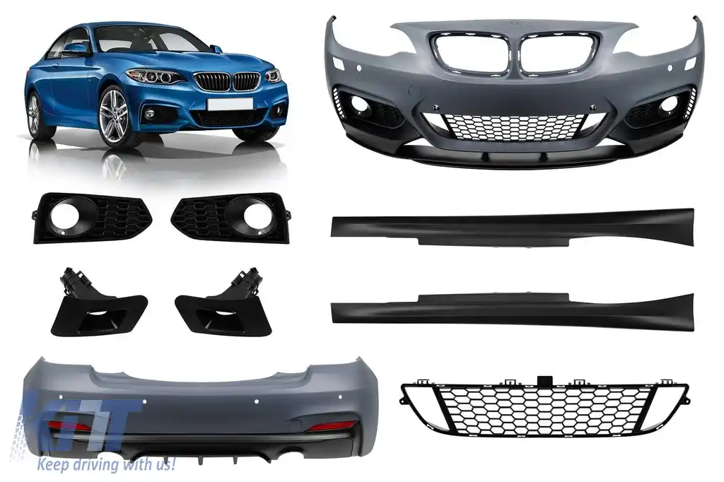 Pachet de design M Performance Design potrivit pentru BMW Seria 2 F22 Coupe, F23 Cabriolet 2013-2018 cu PDC, fără halogen -o--o-