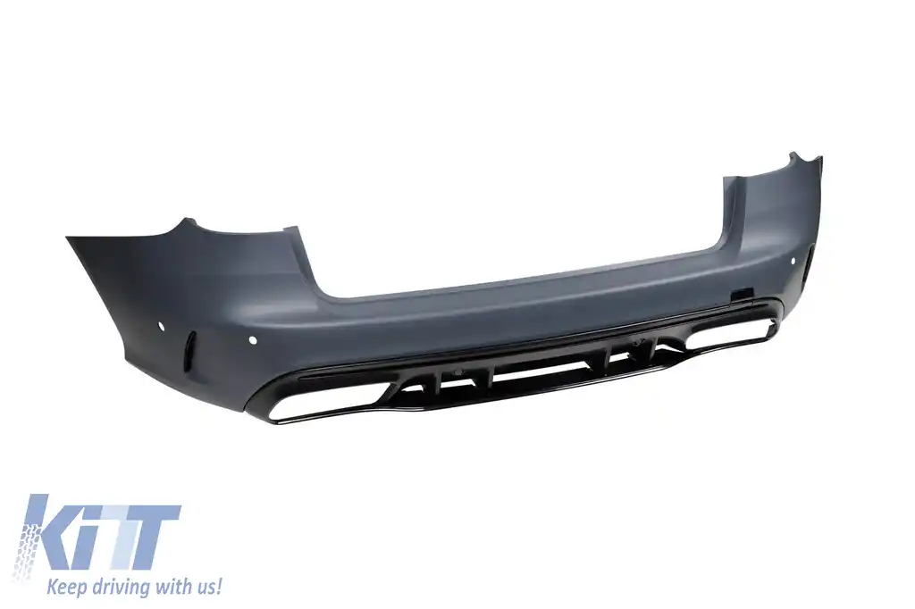 Pachet de tuning A design tip 63 LCI potrivit pentru Mercedes C-Class S205 2013-2020 cu grilă GT crom/neagră și capete cromate-image-6151152