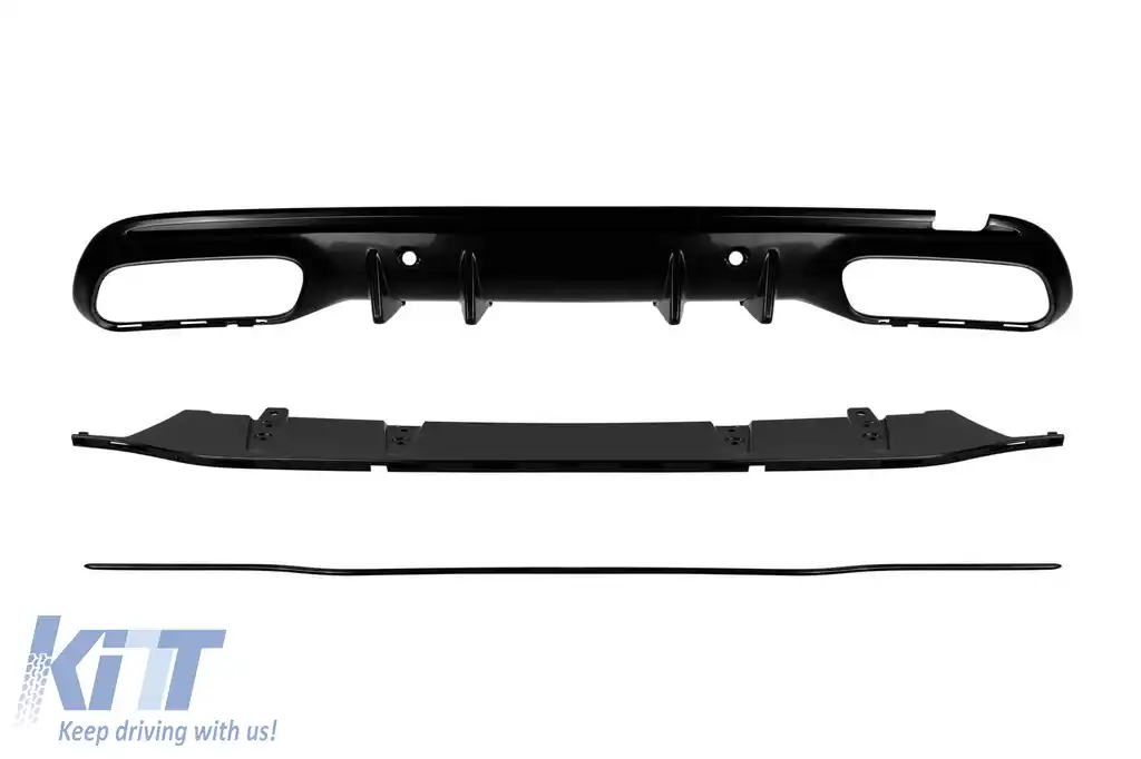 Pachet de tuning A design tip 63 LCI potrivit pentru Mercedes C-Class S205 2013-2020 cu grilă GT crom/neagră și capete cromate-image-6151154