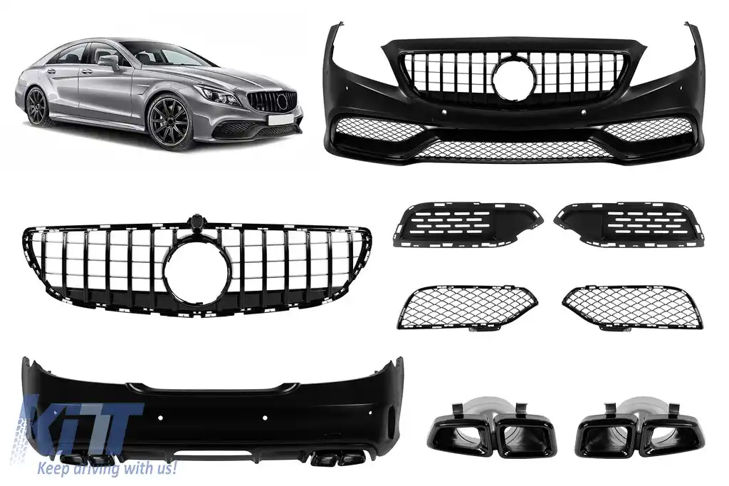 Pachet de tuning A design tip 63 potrivit pentru Mercedes CLS C218 2011-2013 cu grilă neagră