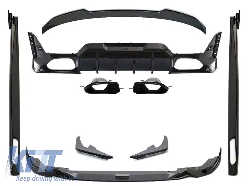 Pachet de tuning Aero potrivit pentru BMW Seria 3 G20 LCI după 2020, lac negru, pentru modelul cu pachet M