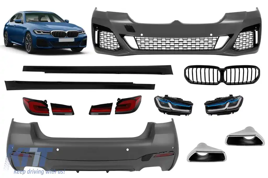 image-44-Pachet de tuning în stil M Tech, potrivit pentru BMW Seria 5 G30 sedan 2017–2020, conversie la G30 LCI după 2021