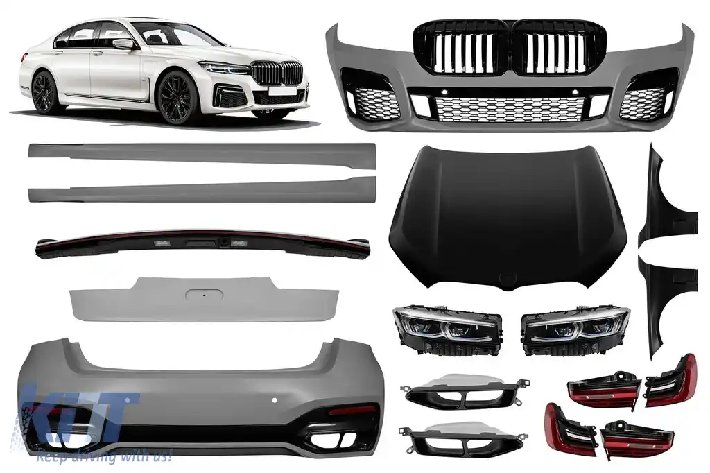 image-74-Pachet de tuning LCI potrivit pentru BMW Seria 7 G12 cu ampatament lung 2016-2018 cu elemente din lac negru
