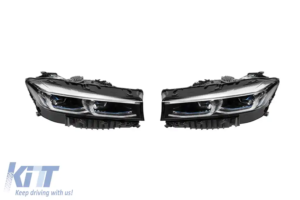 Pachet de tuning LCI potrivit pentru BMW Seria 7 G12 cu ampatament lung 2016-2018 cu elemente din lac negru-image-6163346