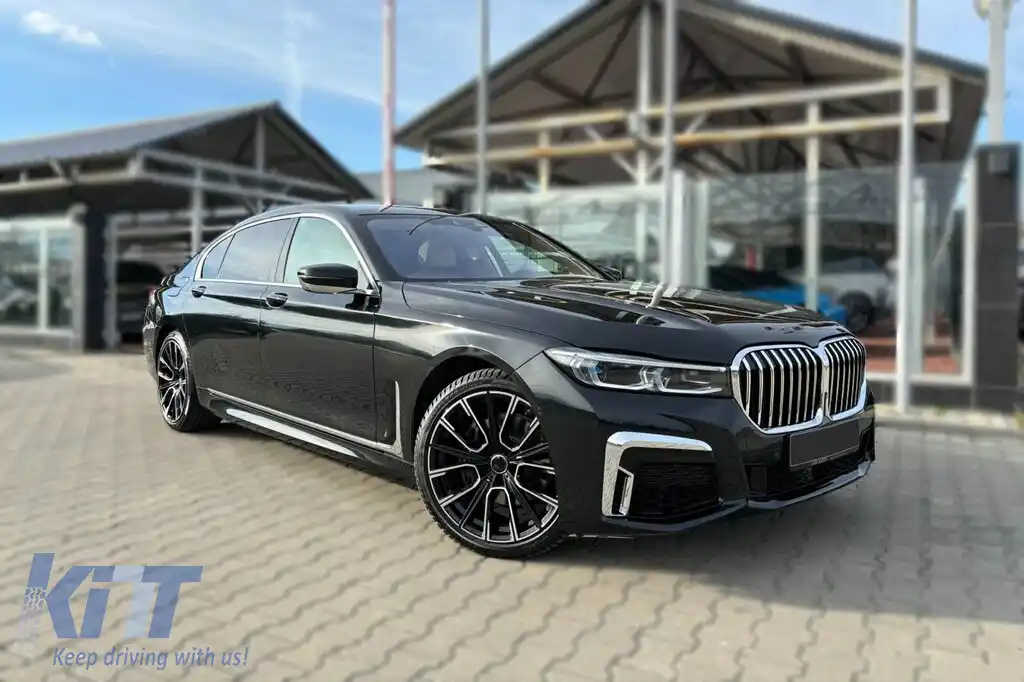 Pachet de tuning LCI potrivit pentru BMW Seria 7 G12 cu ampatament lung 2016-2018 cu elemente din lac negru-image-6163397