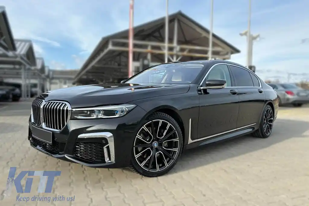 Pachet de tuning LCI potrivit pentru BMW Seria 7 G12 cu ampatament lung 2016-2018 cu elemente din lac negru-image-6163398
