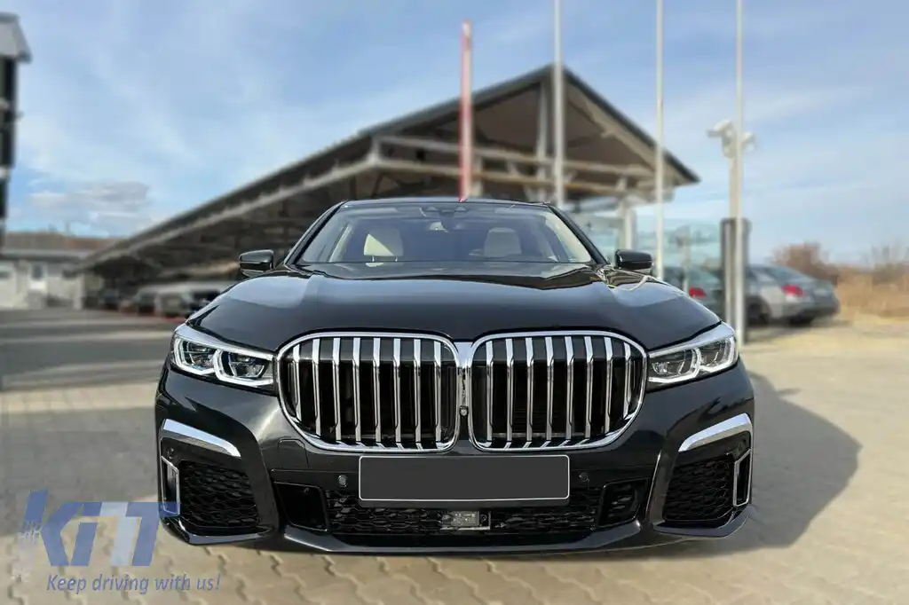 Pachet de tuning LCI potrivit pentru BMW Seria 7 G12 cu ampatament lung 2016-2018 cu elemente din lac negru-image-6163399