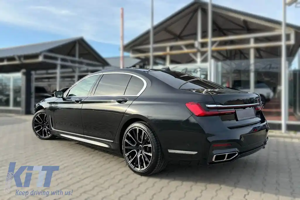 Pachet de tuning LCI potrivit pentru BMW Seria 7 G12 cu ampatament lung 2016-2018 cu elemente din lac negru-image-6163401