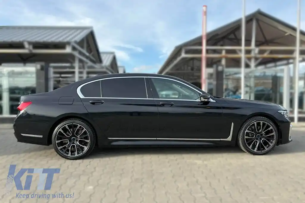 Pachet de tuning LCI potrivit pentru BMW Seria 7 G12 cu ampatament lung 2016-2018 cu elemente din lac negru-image-6163403