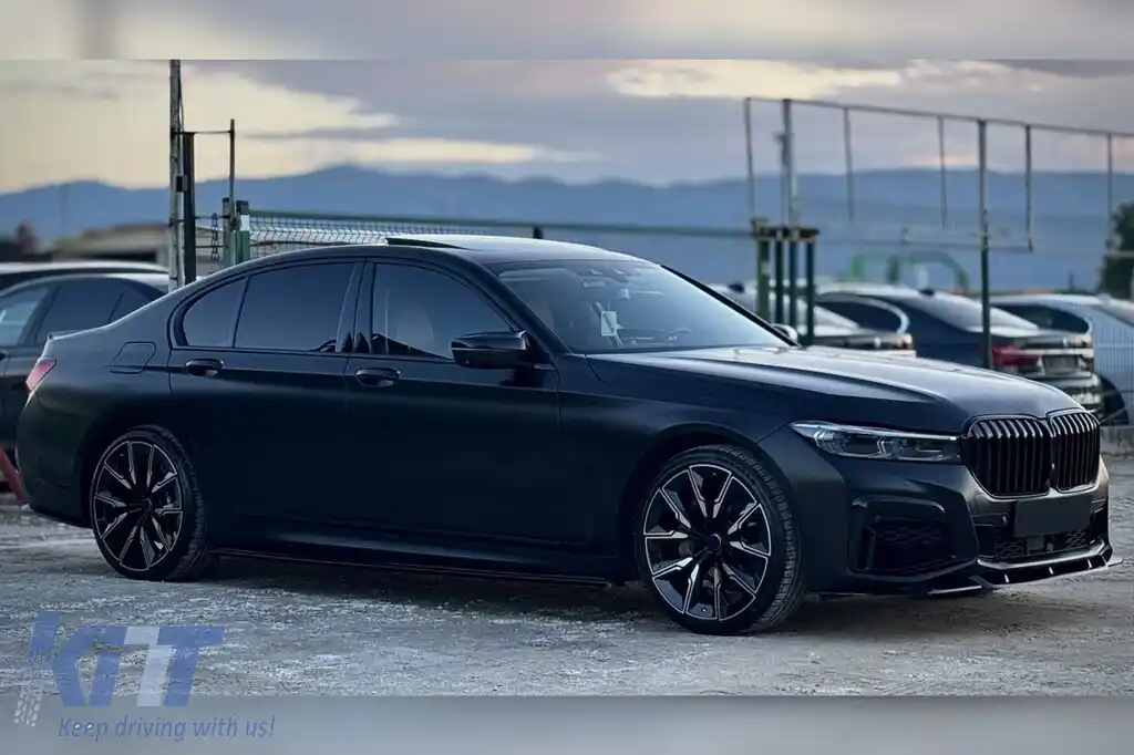 Pachet de tuning LCI potrivit pentru BMW Seria 7 G12 cu ampatament lung 2016-2018 cu elemente din lac negru-image-6163404
