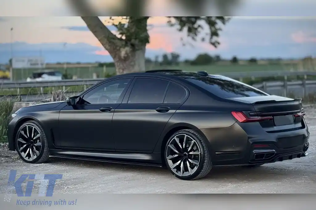 Pachet de tuning LCI potrivit pentru BMW Seria 7 G12 cu ampatament lung 2016-2018 cu elemente din lac negru-image-6163406
