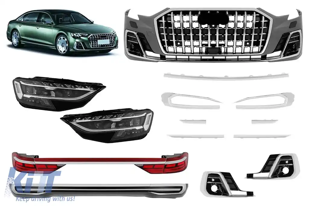 Pachet de tuning potrivit pentru Audi A8 D5 2017–2022 conversie la D5PA Horch după 2023 cu elemente cromate