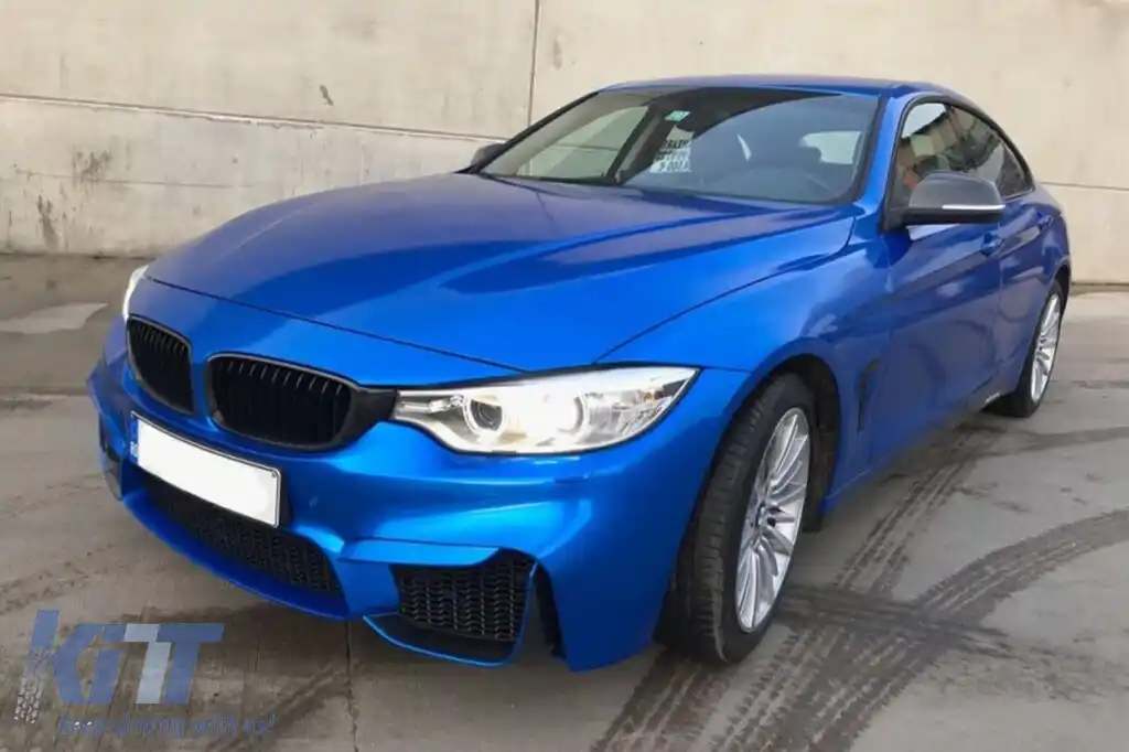Pachet de tuning potrivit pentru BMW Seria 4 F36 (2013–2020) cu spoiler frontal CS de culoare neagră mată-image-6151193