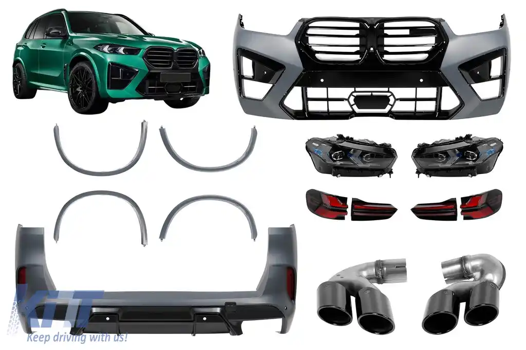 Pachet de tuning potrivit pentru BMW X5 G05 2018-2022 conversie la X5M LCI după 2023 cu faruri și stopuri