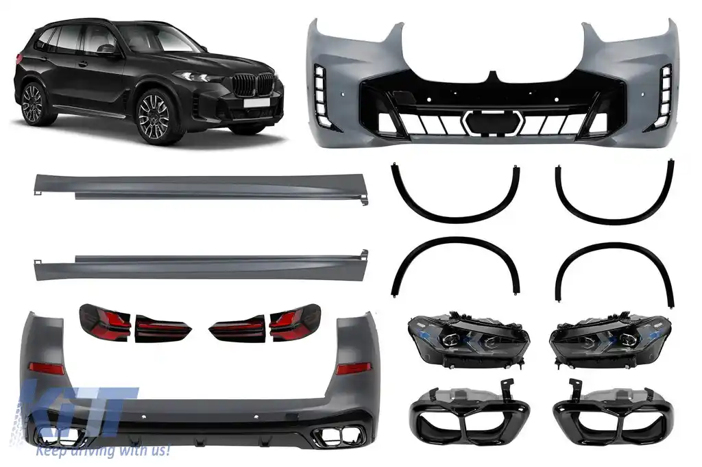 Pachet de tuning potrivit pentru BMW X5 G05 2018-2022 conversie la G05 LCI după 2023 cu faruri și stopuri