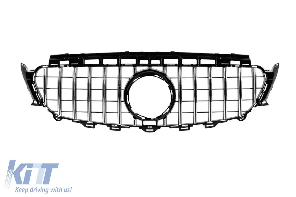 Pachet de tuning tip 63 A design cu grilă GT crom/neagră potrivit pentru Mercedes E-Class W213 2016-2019 cu garnituri negre-image-6139620
