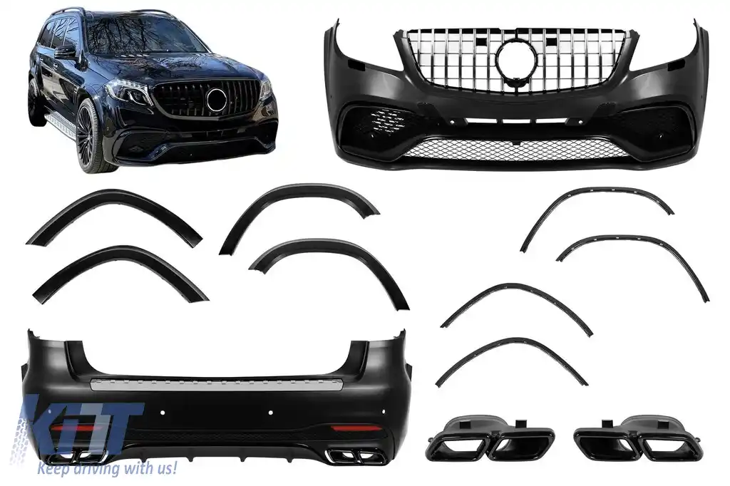 Pachet de tuning tip 63 potrivit pentru Mercedes GL X166 2012-2015 conversie la GLS X166 2015-2018