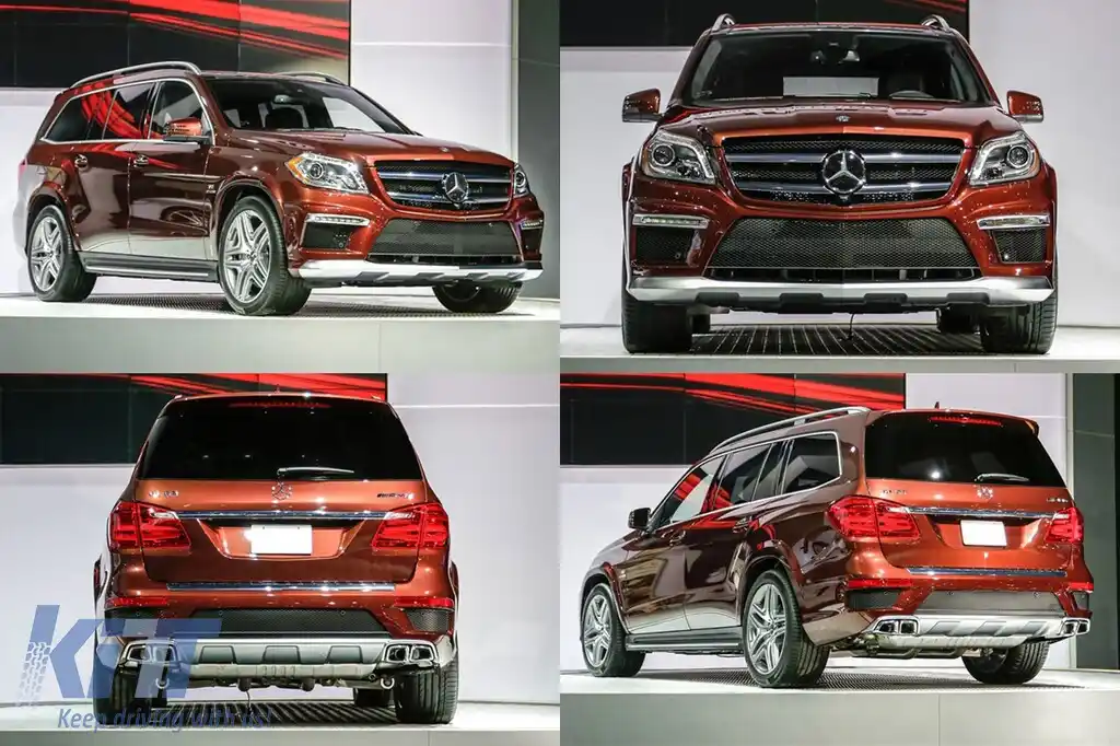 Pachet de tuning tip 63 potrivit pentru Mercedes GL X166 2012-2015 cu capete cromate-image-6140680