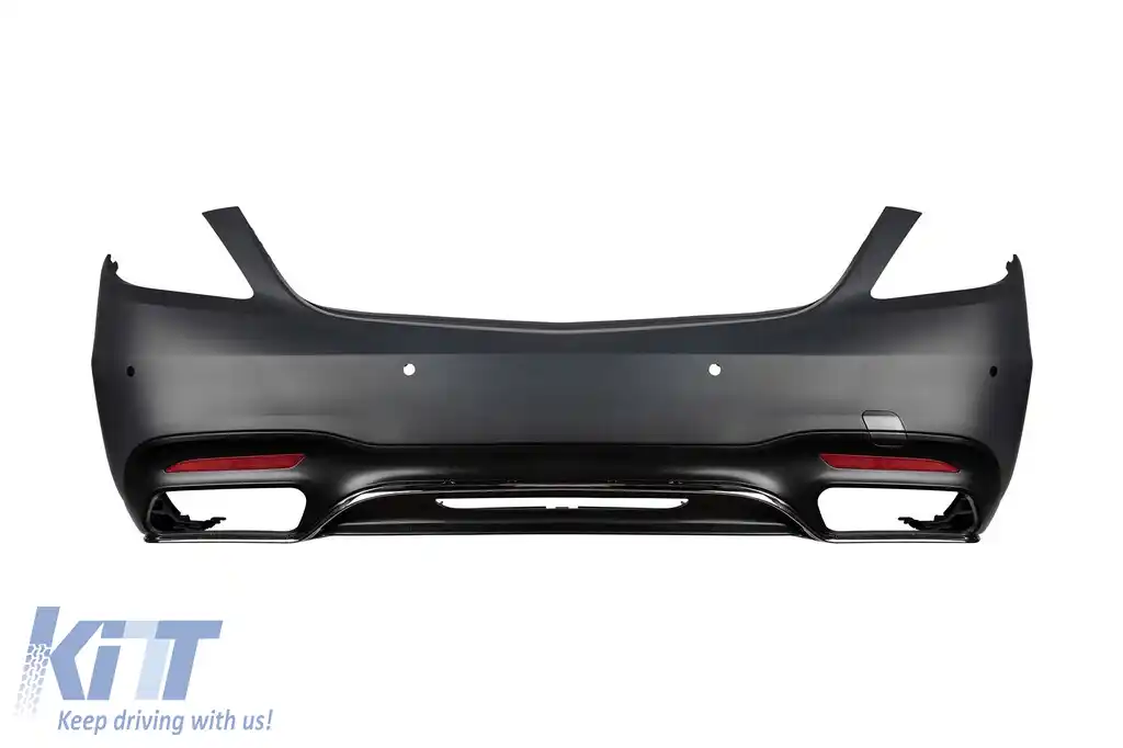 Pachet de tuning tip 63 potrivit pentru Mercedes S-Class W222 2017-2020 cu țevi negre, fără praguri laterale-image-6142204