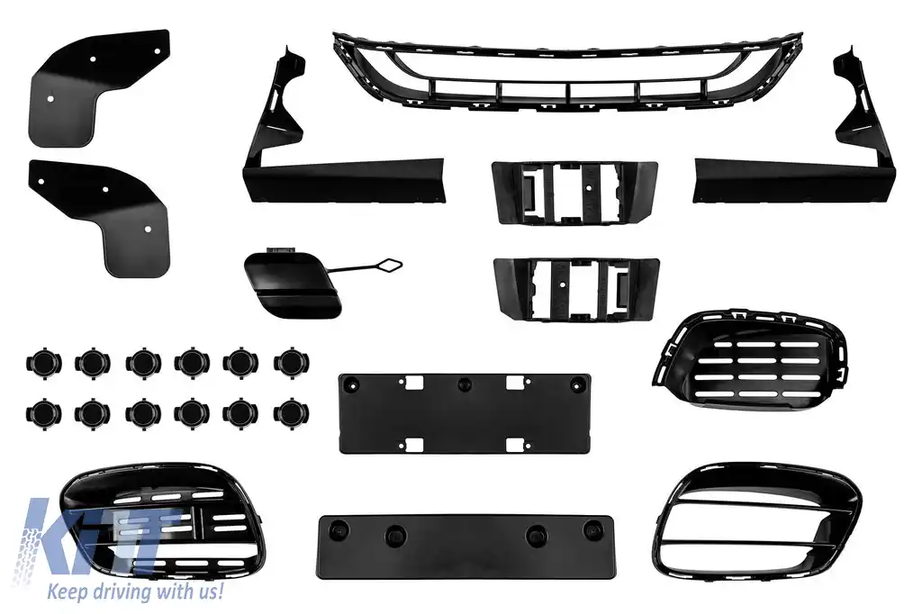 Pachet de tuning tip 63 potrivit pentru Mercedes S-Class W222 2017-2020 cu țevi negre, fără praguri laterale-image-6142207