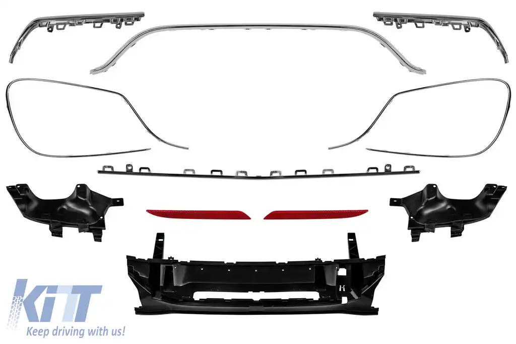 Pachet de tuning tip 63 potrivit pentru Mercedes S-Class W222 2017-2020 cu țevi negre, fără praguri laterale-image-6142209