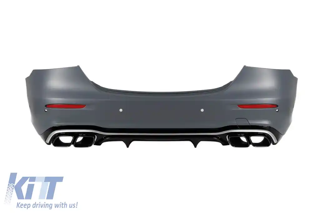 Pachet de tuning tip 63 potrivit pentru Mercedes E-Class W213 sedan după 2020 cu capace și elemente negre-image-6142220