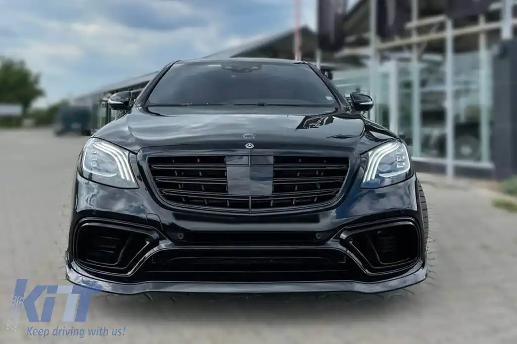 Pachet de tuning tip B design potrivit pentru Mercedes S-Class W222 2017-2020, fără praguri-image-6142357