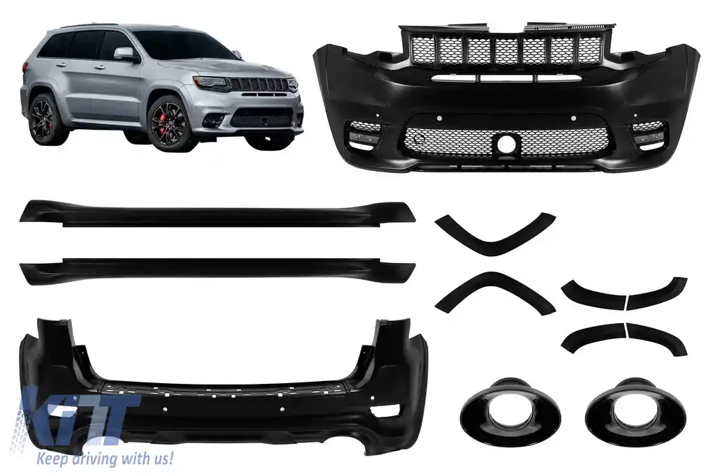 Pachet de tuning tip SRT potrivit pentru Jeep Grand Cherokee 2014-2020 cu capete negre