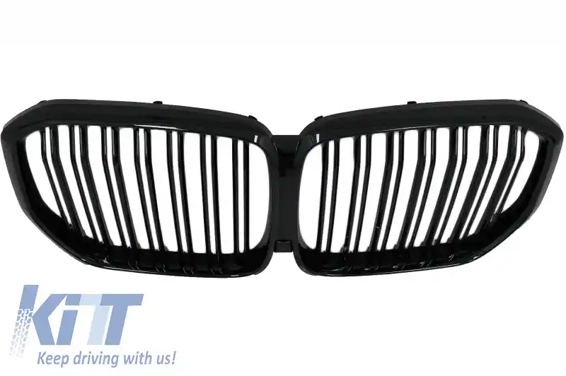 Pachet Exterior Aero Carbon cu Grila Centrala Negru Lucios compatibil cu BMW X5 G05 (2018-2022) M-Tech Black Knight Design-image-6080563