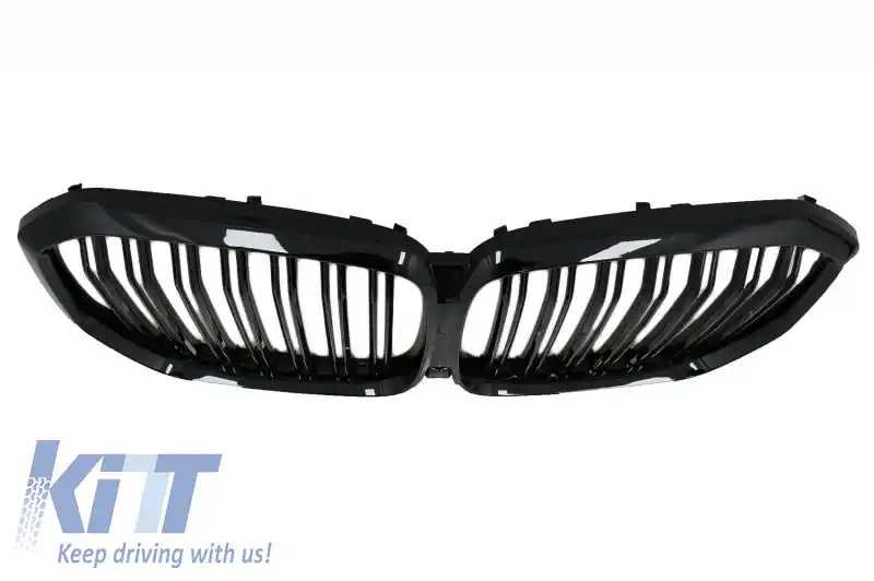 Pachet Exterior Aero Carbon cu Grila Centrala Negru Lucios compatibil cu BMW X5 G05 (2018-2022) M-Tech Black Knight Design-image-6080564